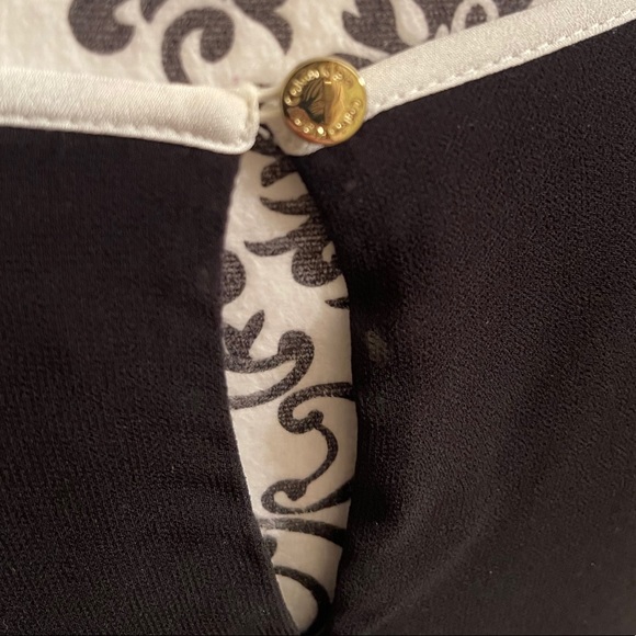 CALVIN KLEIN, sleeveless long black blouse with sheer black overlay, size L - Picture 5 of 8